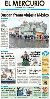 Portada de Diario El Mercurio (Ecuador)