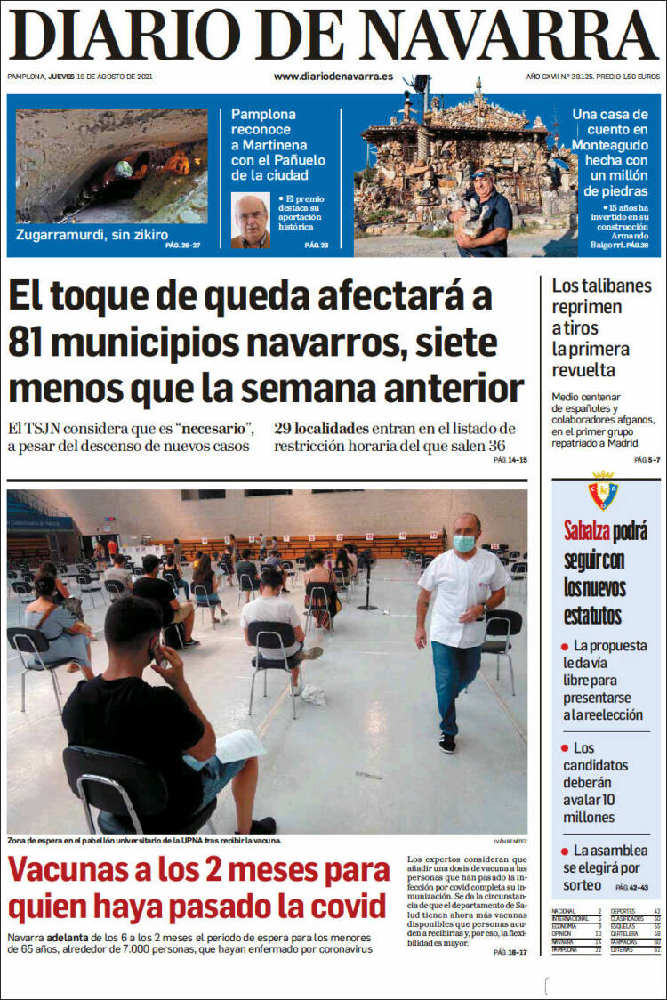 Portada de Diario de Navarra (Espa&ntilde;a)