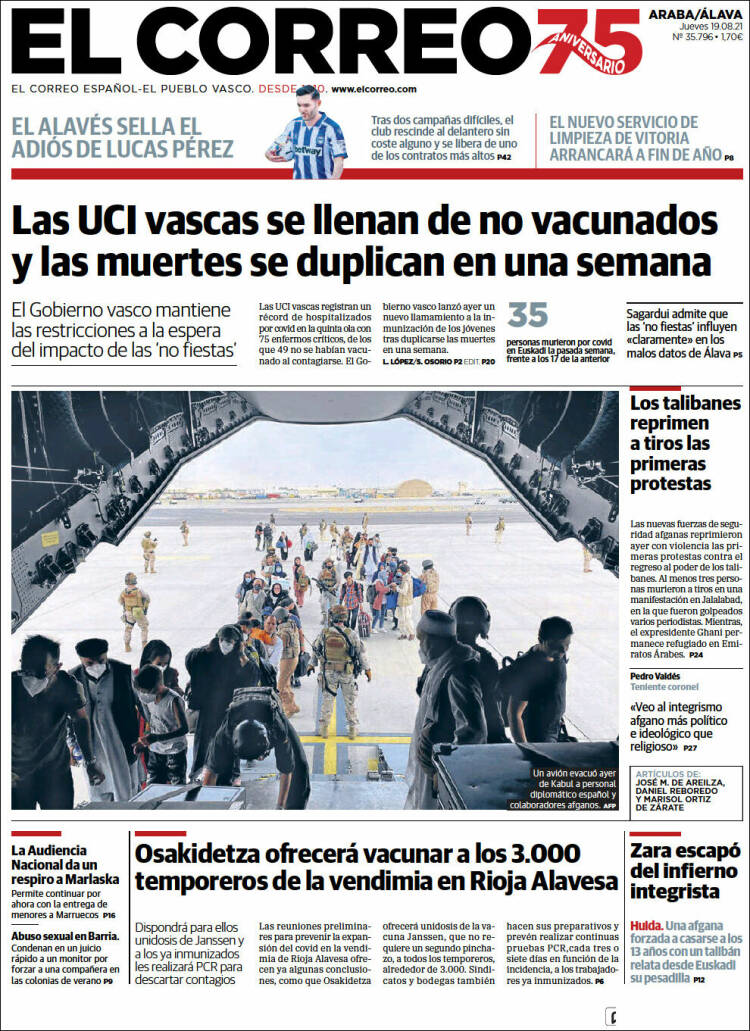 Portada de El Correo - Álava (Espa&ntilde;a)