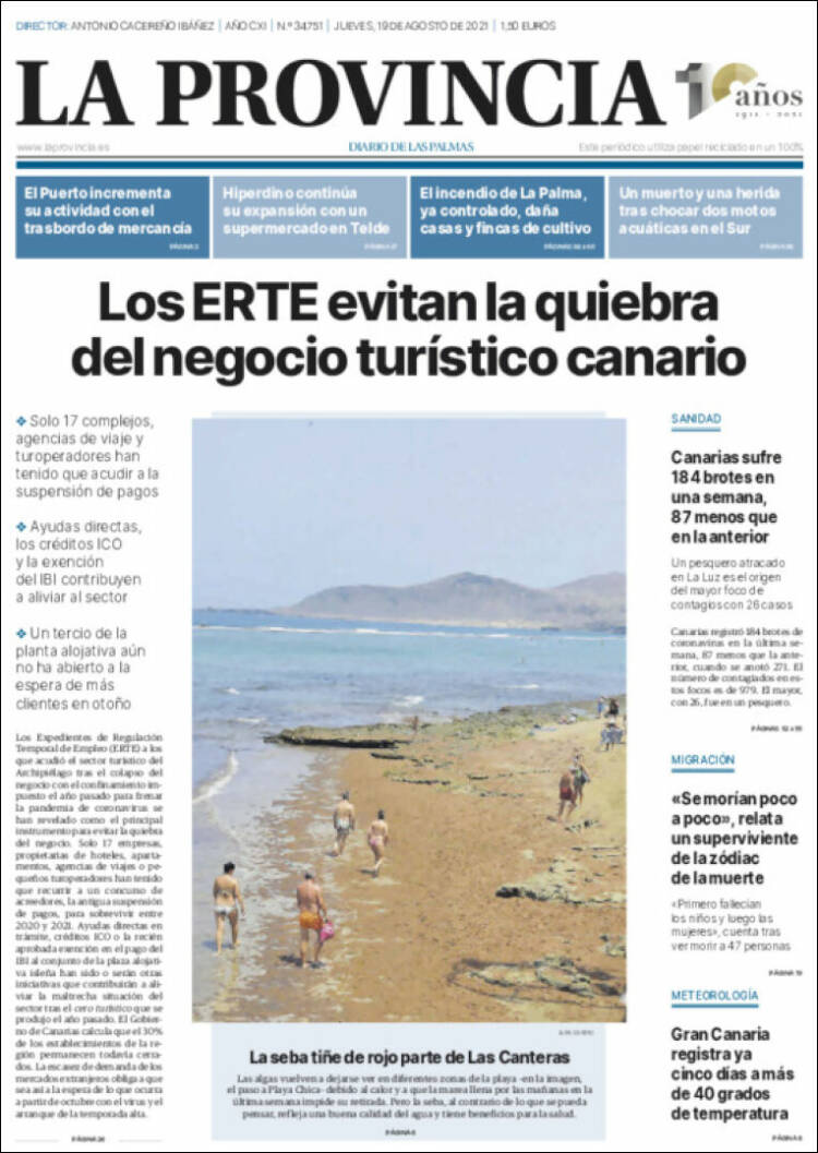 Portada de La Provincia (Espa&ntilde;a)