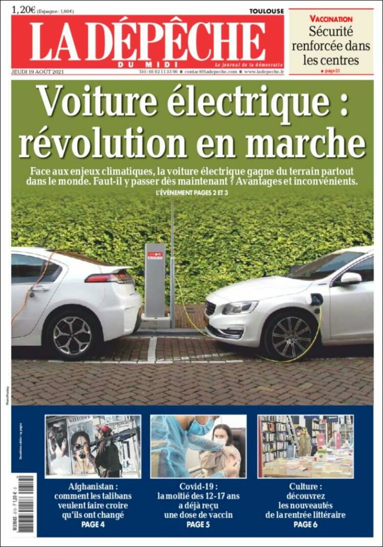 Portada de La Dépêche du Midi (Francia)