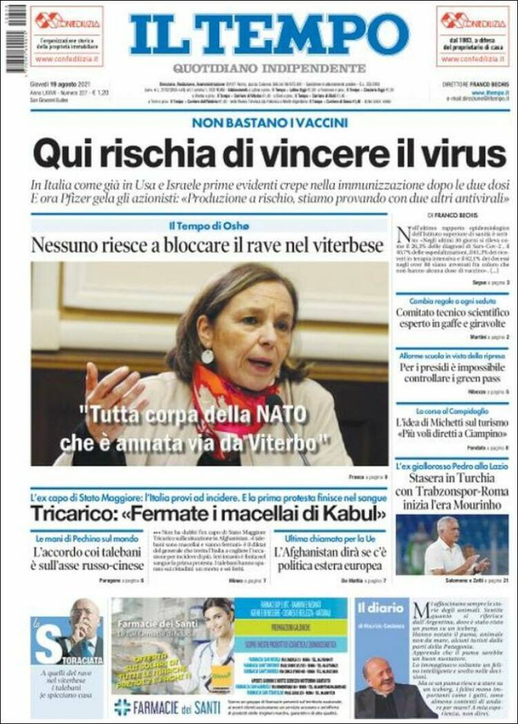 Portada de Il Tempo (Italia)