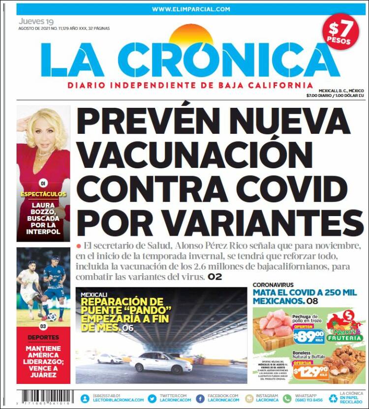 Portada de La Crónica de Baja California (M&eacute;xico)