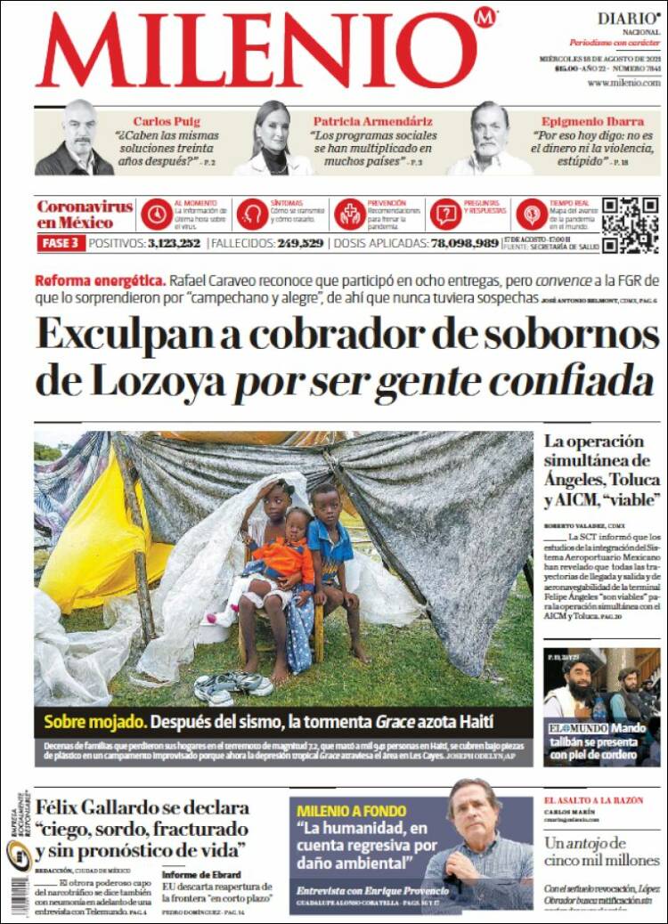Portada de Milenio (M&eacute;xico)