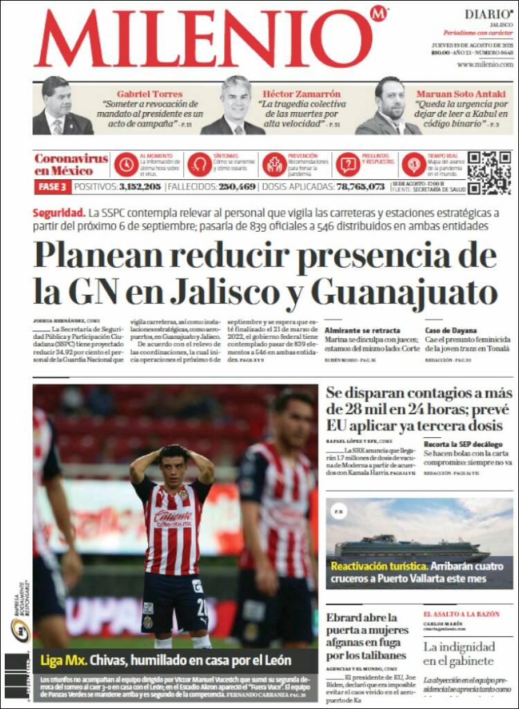 Portada de Milenio - Jalisco (M&eacute;xico)