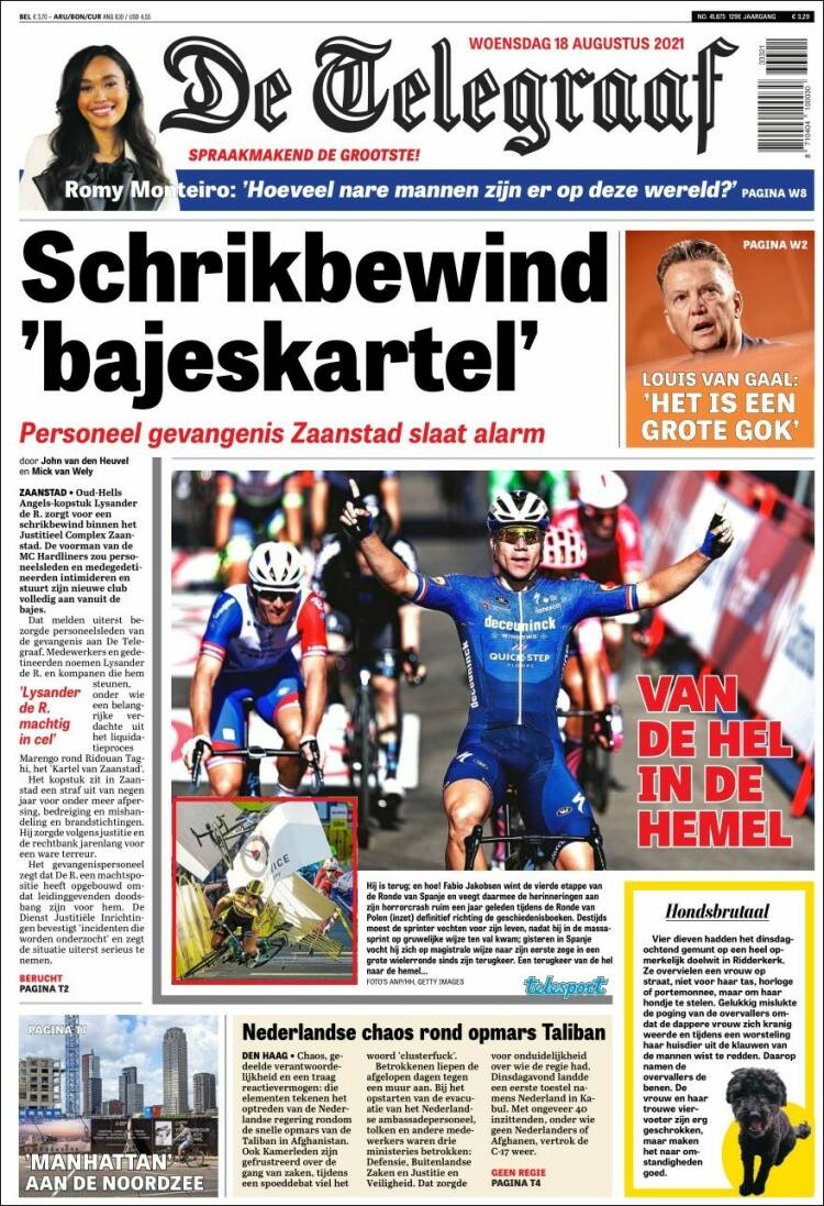 Portada de De Telegraaf (Pa&iacute;ses Bajos)