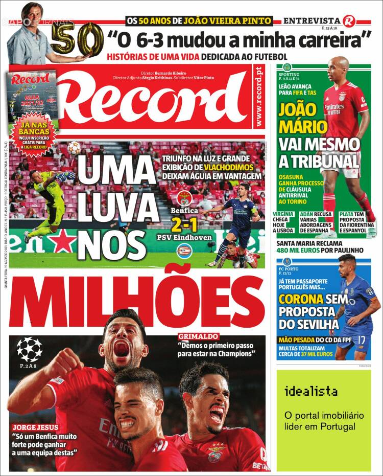Portada de Record (Portugal)