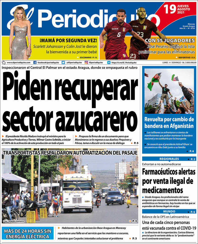 Portada de Periodiquito de Aragua (Venezuela)