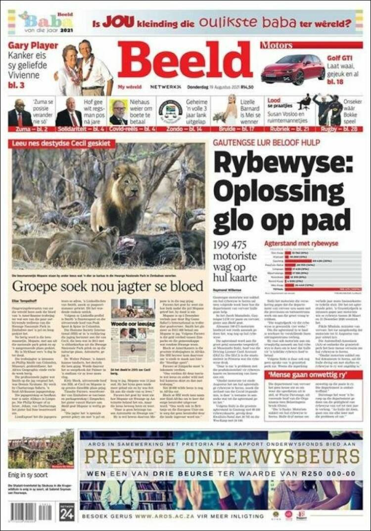 Portada de Beeld (South Africa)