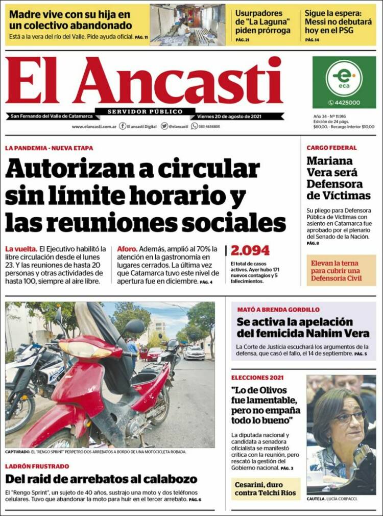 Portada de El Ancasti (Argentina)