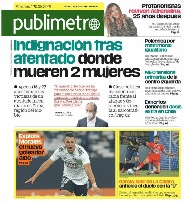Portada de Publimetro (Chile)