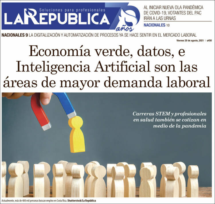 Portada de La República (Costa Rica)