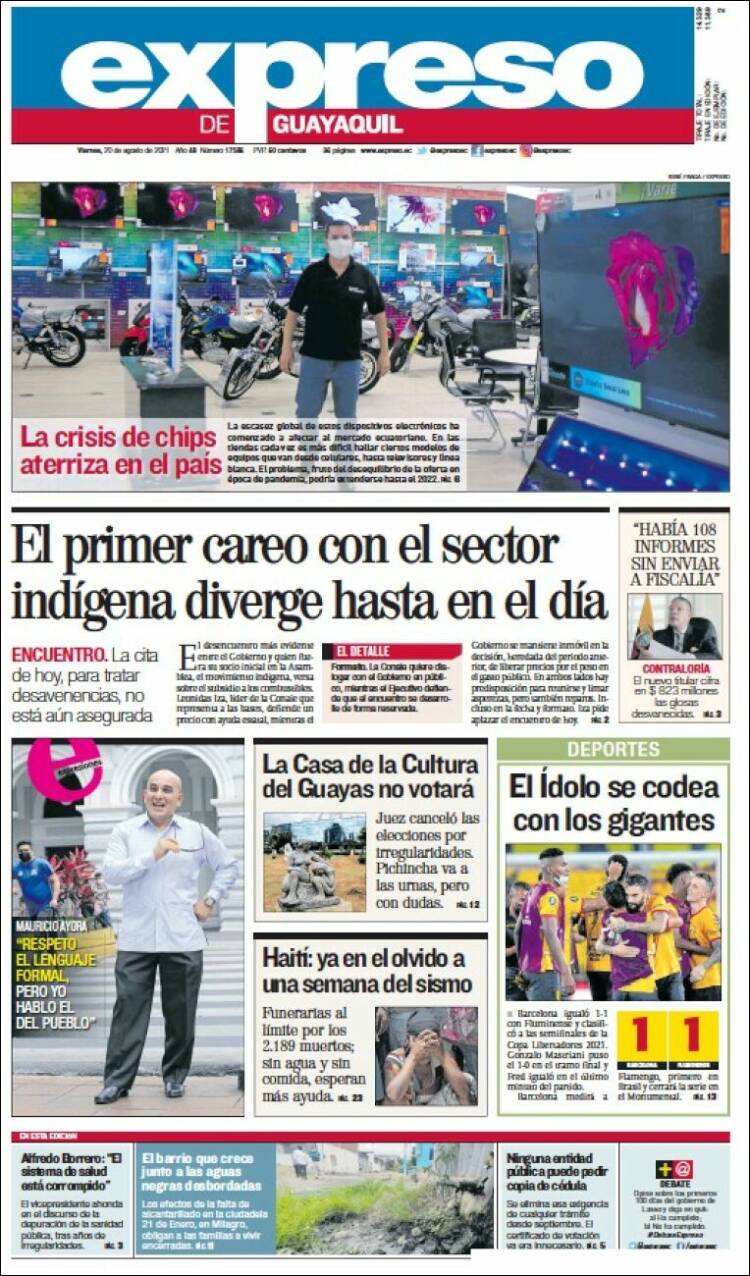 Portada de Expreso (Ecuador)