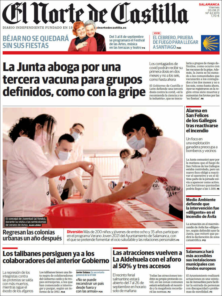 Portada de Norte de Castilla - Salamanca (Espa&ntilde;a)