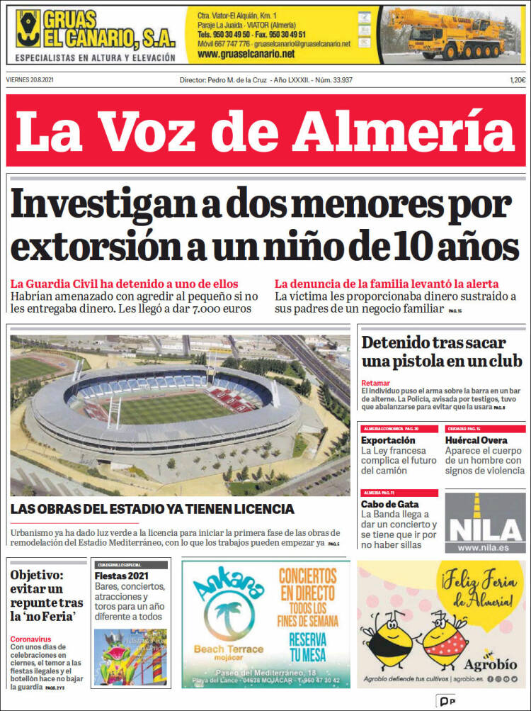 Portada de La Voz de Almería (Espa&ntilde;a)