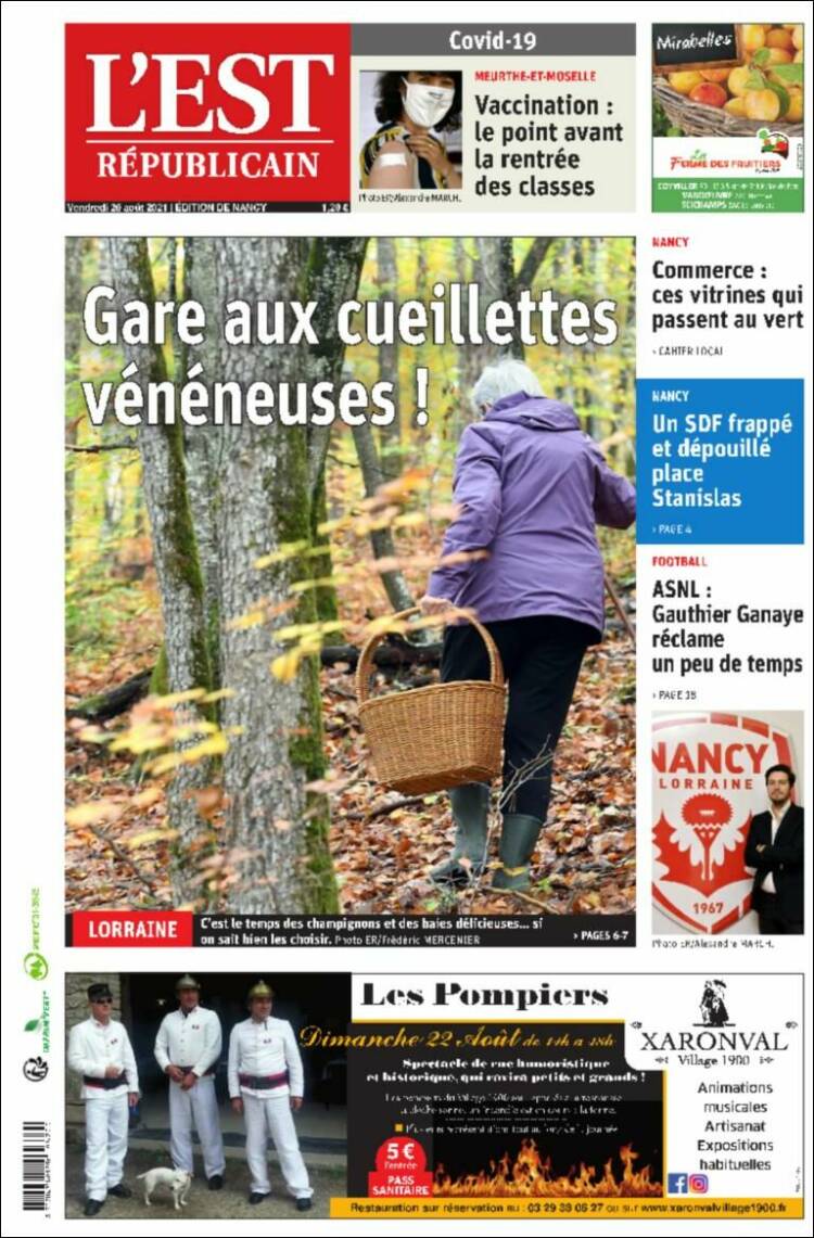 Portada de L'Est Republicain (Francia)