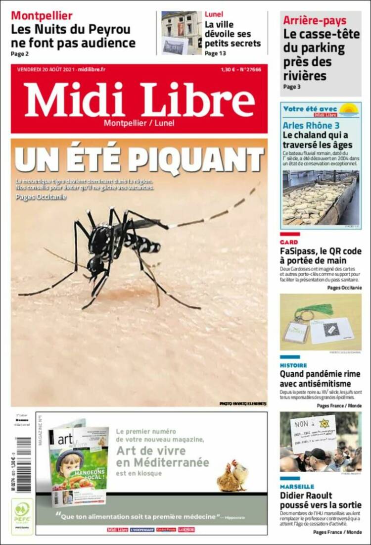 Portada de Midi Libre (Francia)