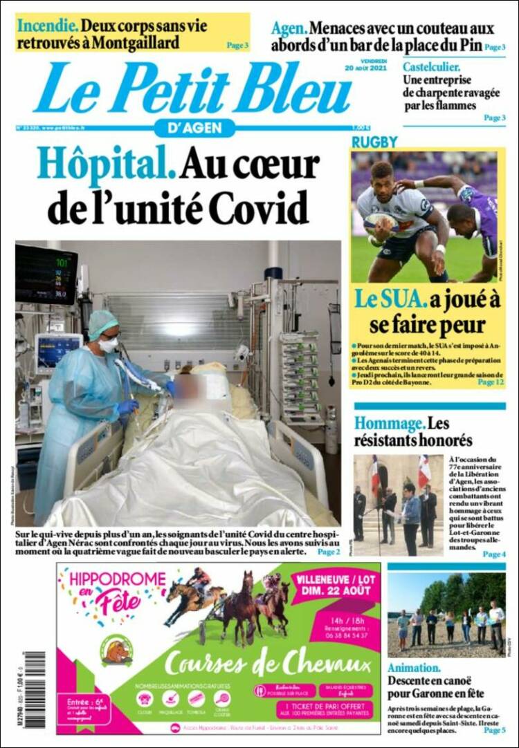 Portada de Le Petit Bleu (Francia)