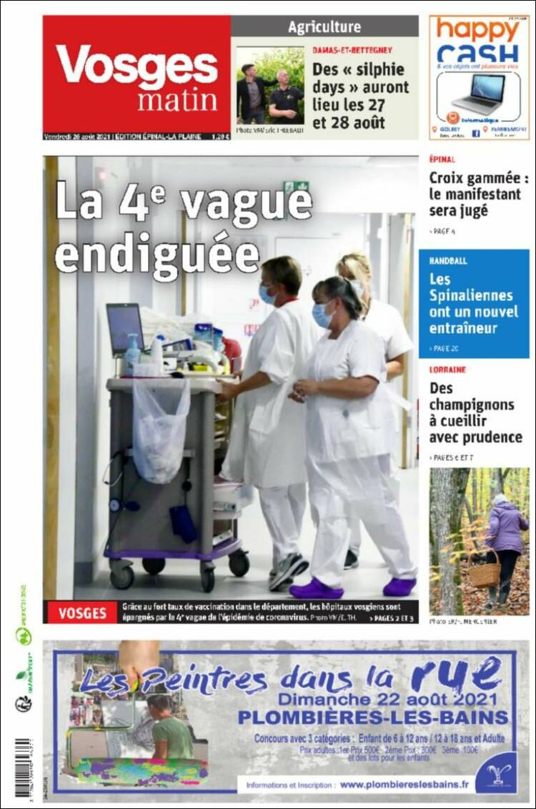 Portada de Vosges Matin (Francia)