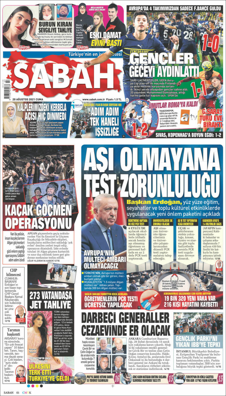 Portada de Sabah (Turqu&iacute;a)