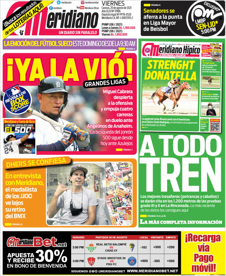 Portada de Meridiano (Venezuela)