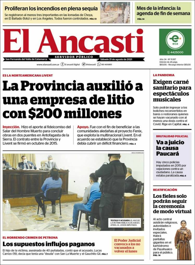 Portada de El Ancasti (Argentina)