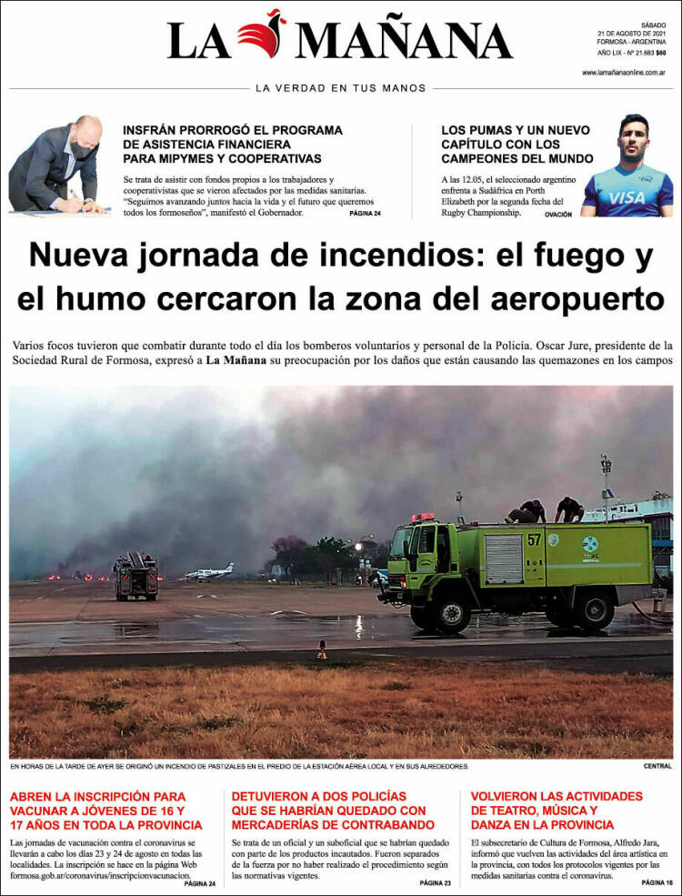 Portada de Diario La Mañana (Argentina)