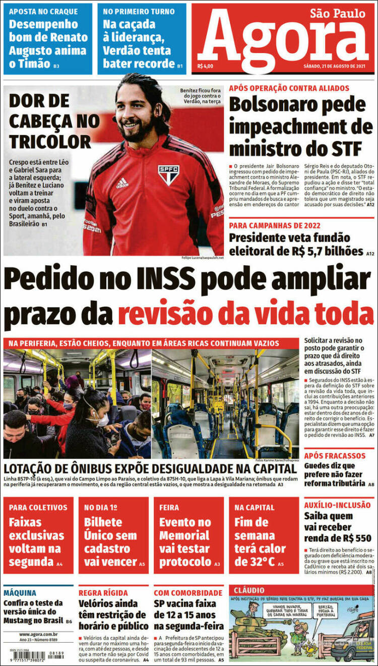 Portada de Agora São Paulo (Brasil)