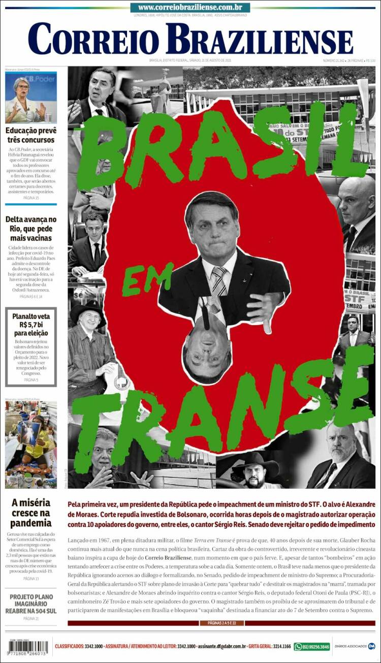 Portada de Correio Braziliense (Brasil)