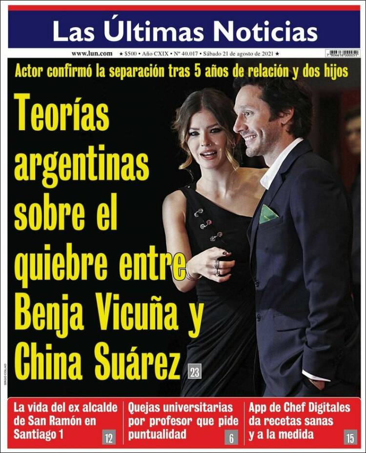 Portada de Las Últimas Noticias (Chile)
