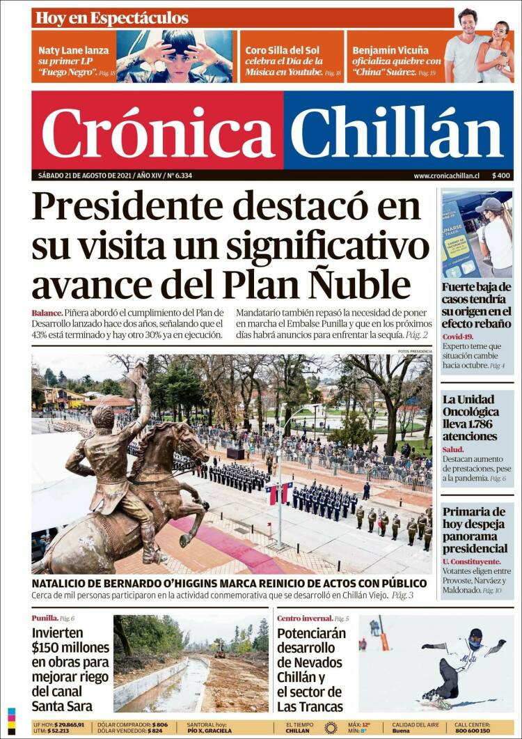 Portada de Crónica Chillán (Chile)