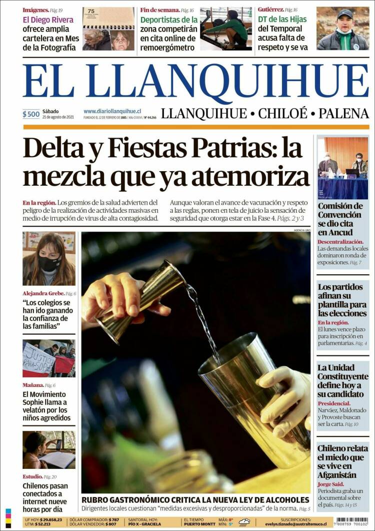 Portada de El Llanquihue (Chile)