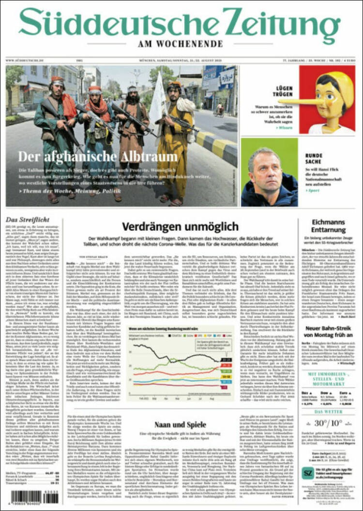 Portada de Sueddeutsche (Alemania)