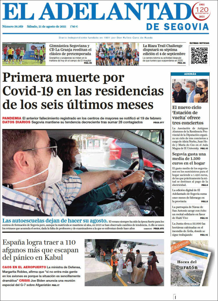 Portada de El Adelantado de Segovia (Espa&ntilde;a)