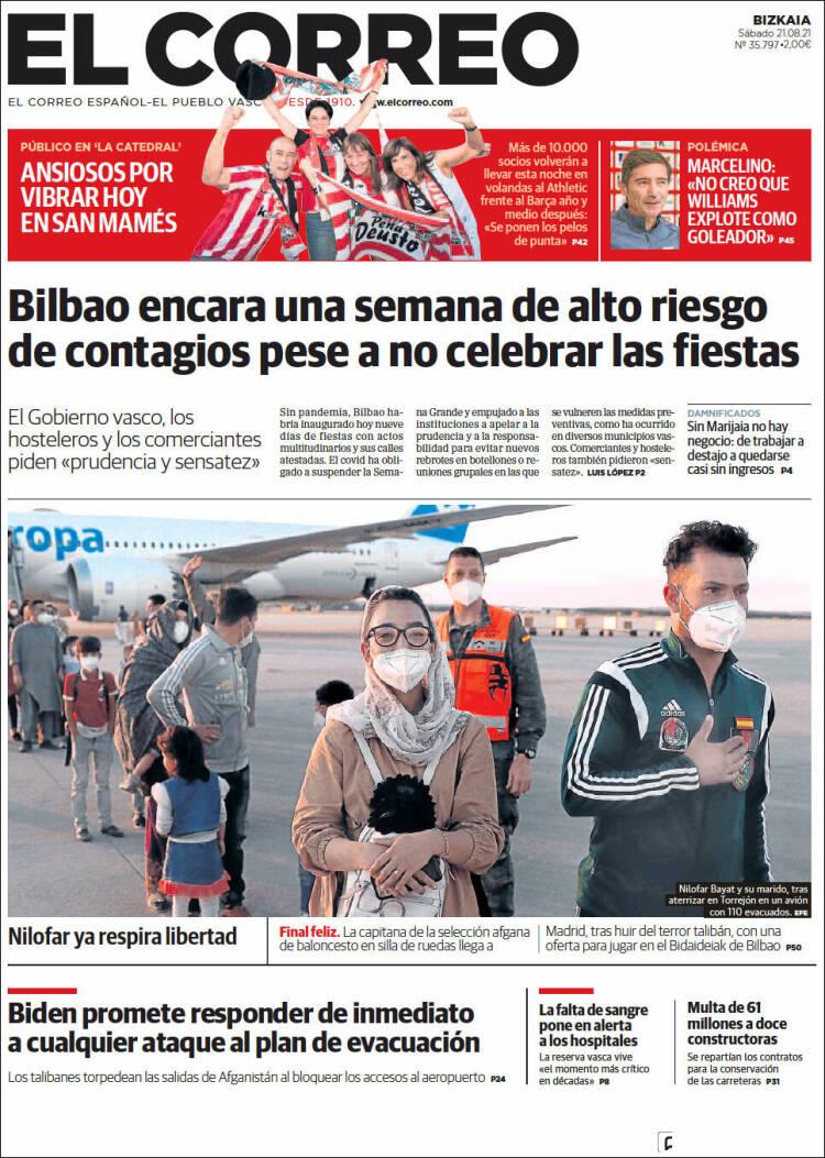 Portada de El Correo (Espa&ntilde;a)