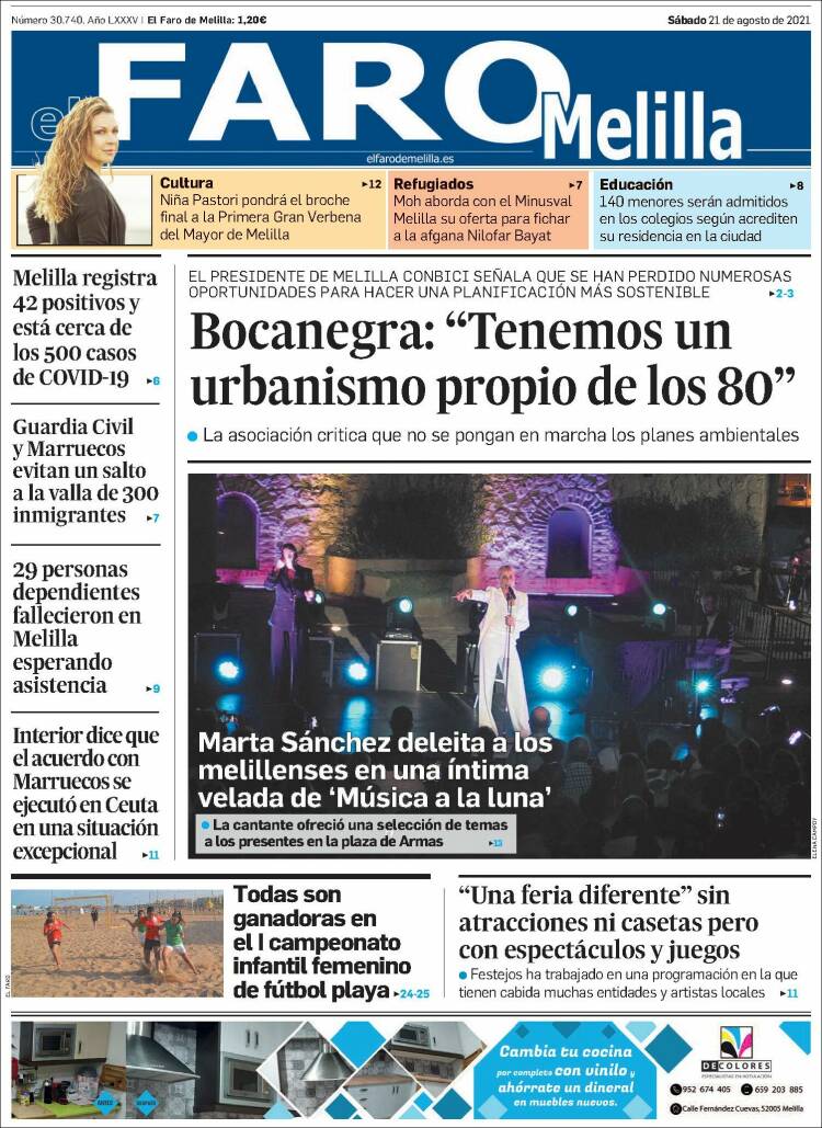 Portada de El Faro de Melilla (Espa&ntilde;a)