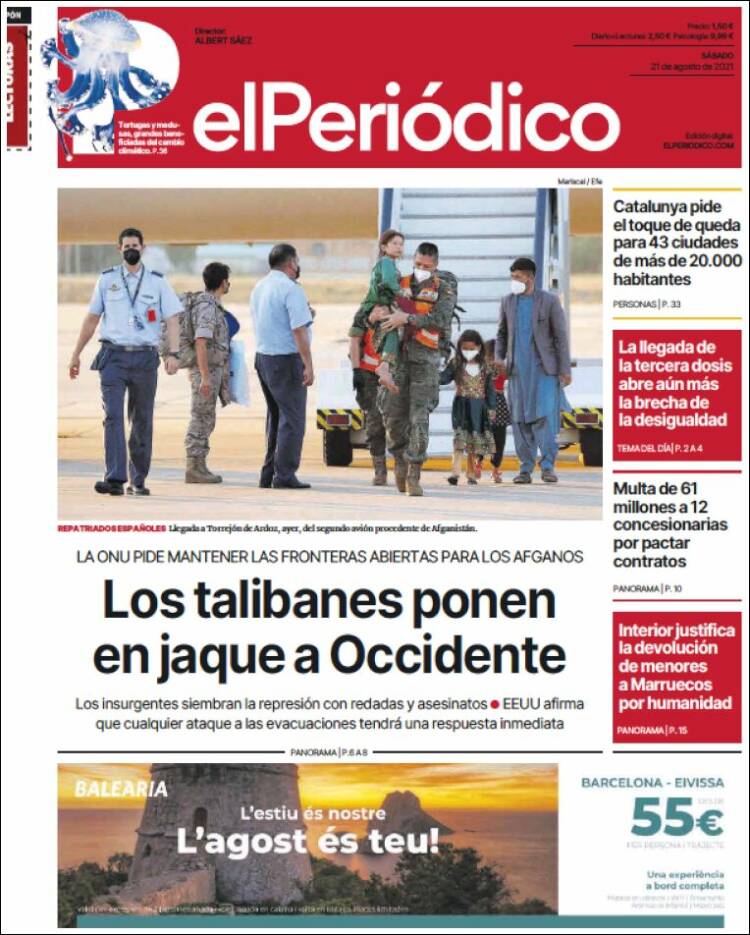Portada de El Periódico (Espa&ntilde;a)