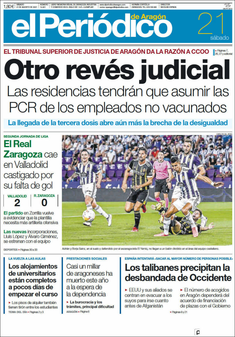 Portada de El Periódico de Aragón (Espa&ntilde;a)