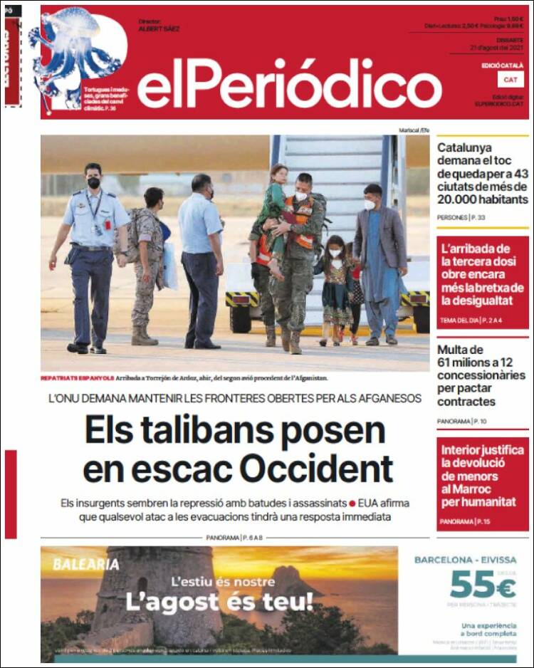Portada de El Periódico de Catalunya (Espa&ntilde;a)