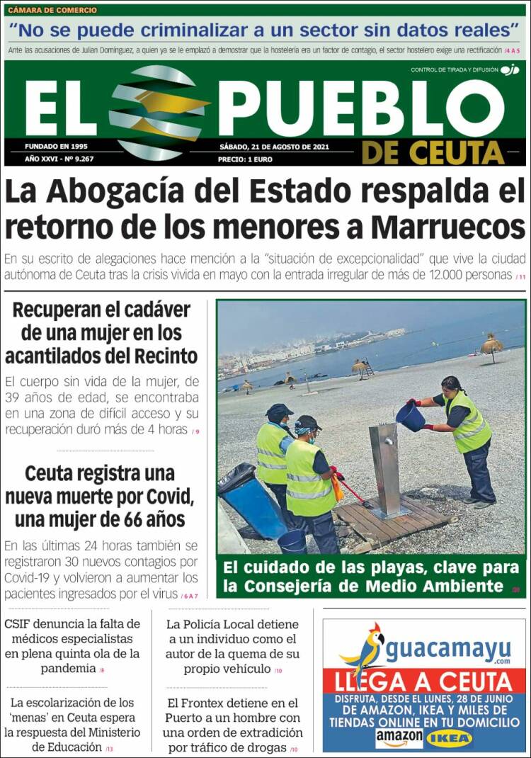 Portada de El Pueblo de Ceuta (Espa&ntilde;a)
