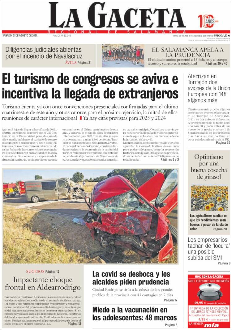 Portada de La Gaceta de Salamanca (Espa&ntilde;a)