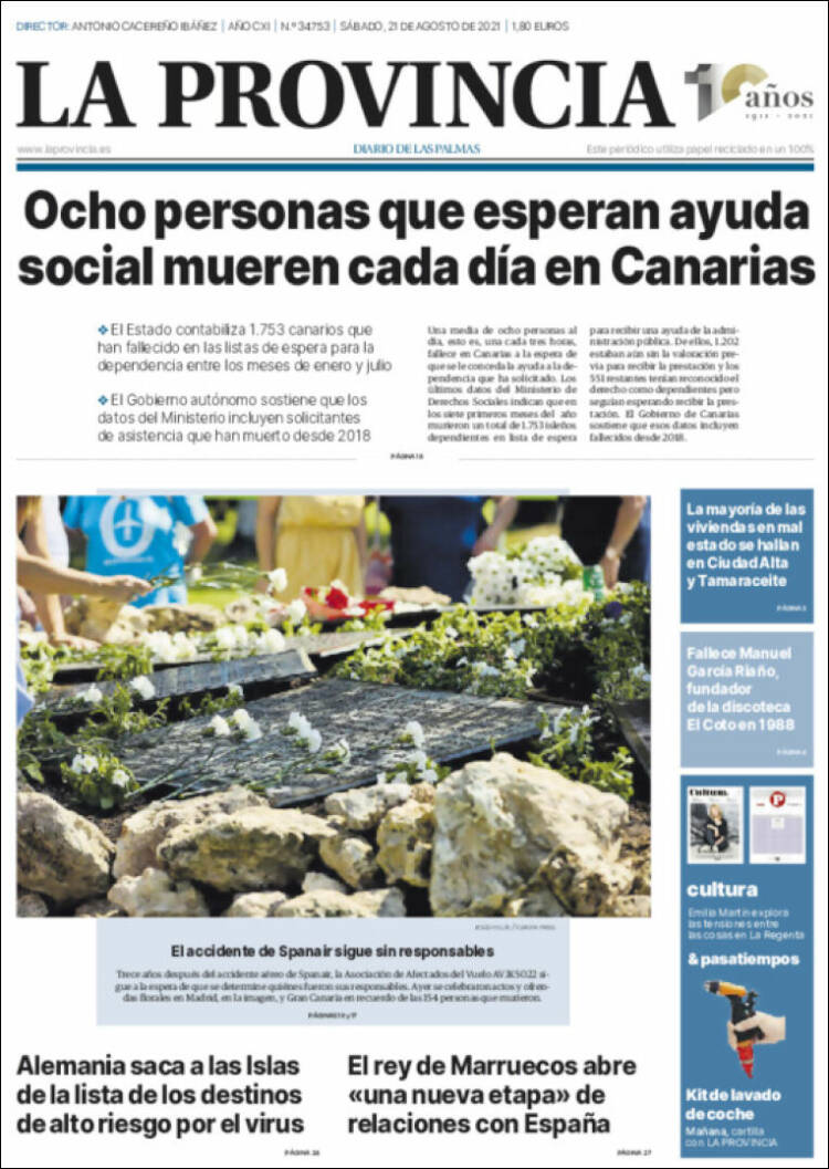 Portada de La Provincia (Espa&ntilde;a)