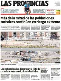 Portada de Las Provincias (Espa&ntilde;a)
