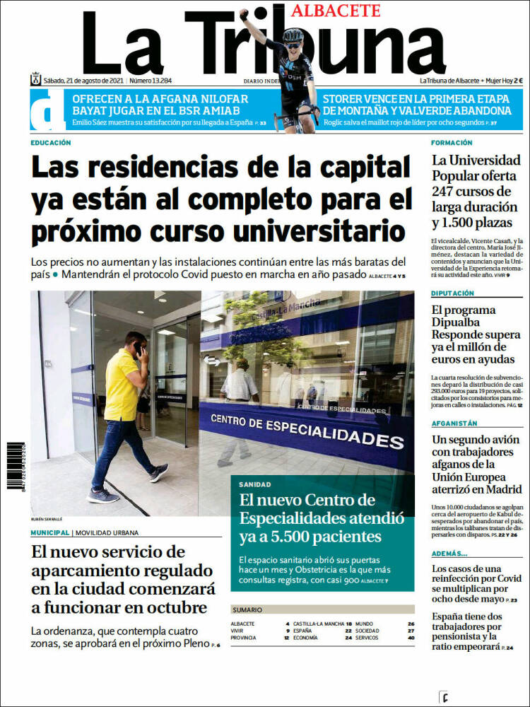 Portada de La Tribuna de Albacete (Espa&ntilde;a)