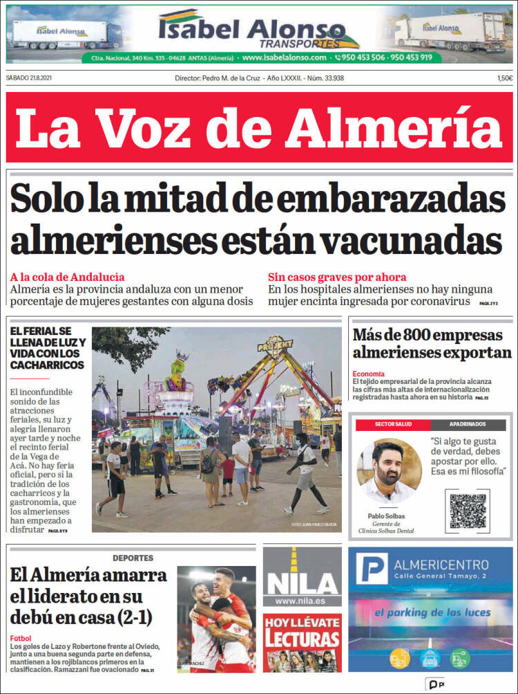 Portada de La Voz de Almería (Espa&ntilde;a)