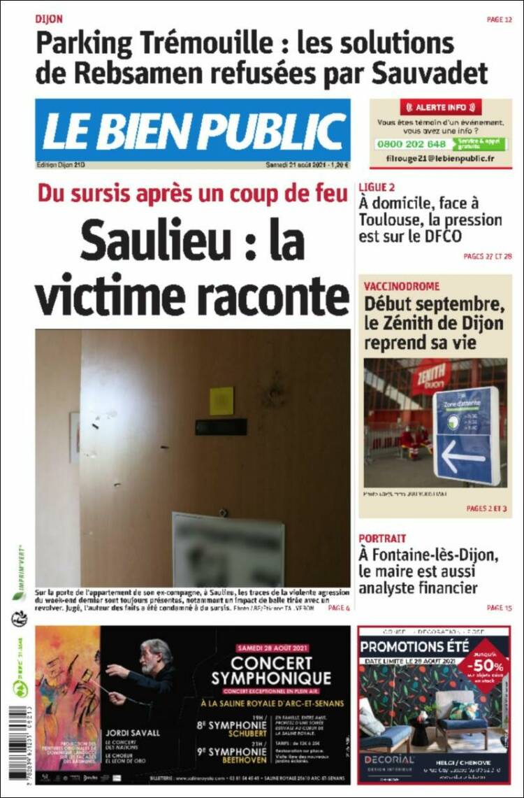 Portada de Le Bien Public (Francia)