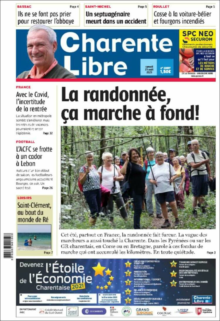Portada de Charente Libre (Francia)