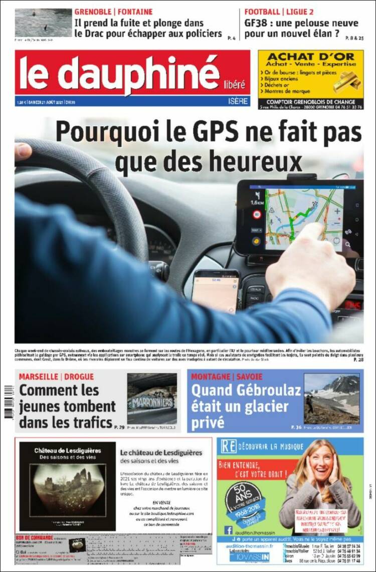 Portada de Le Dauphiné Libéré (Francia)