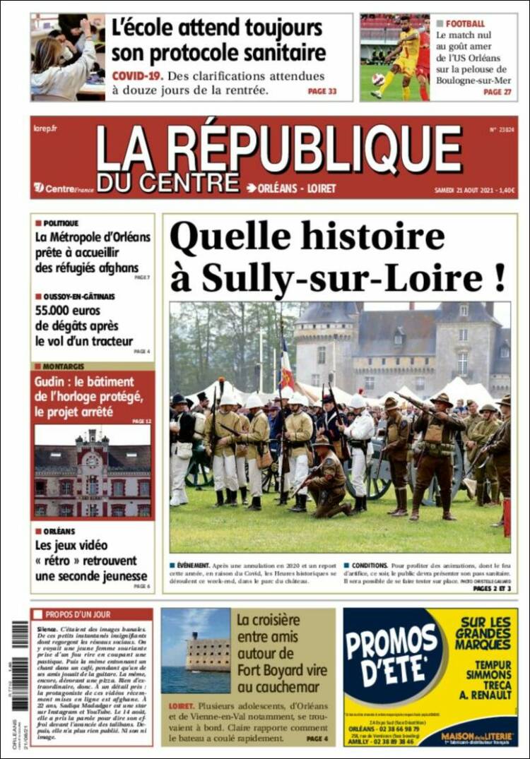 Portada de La République du Centre (Francia)