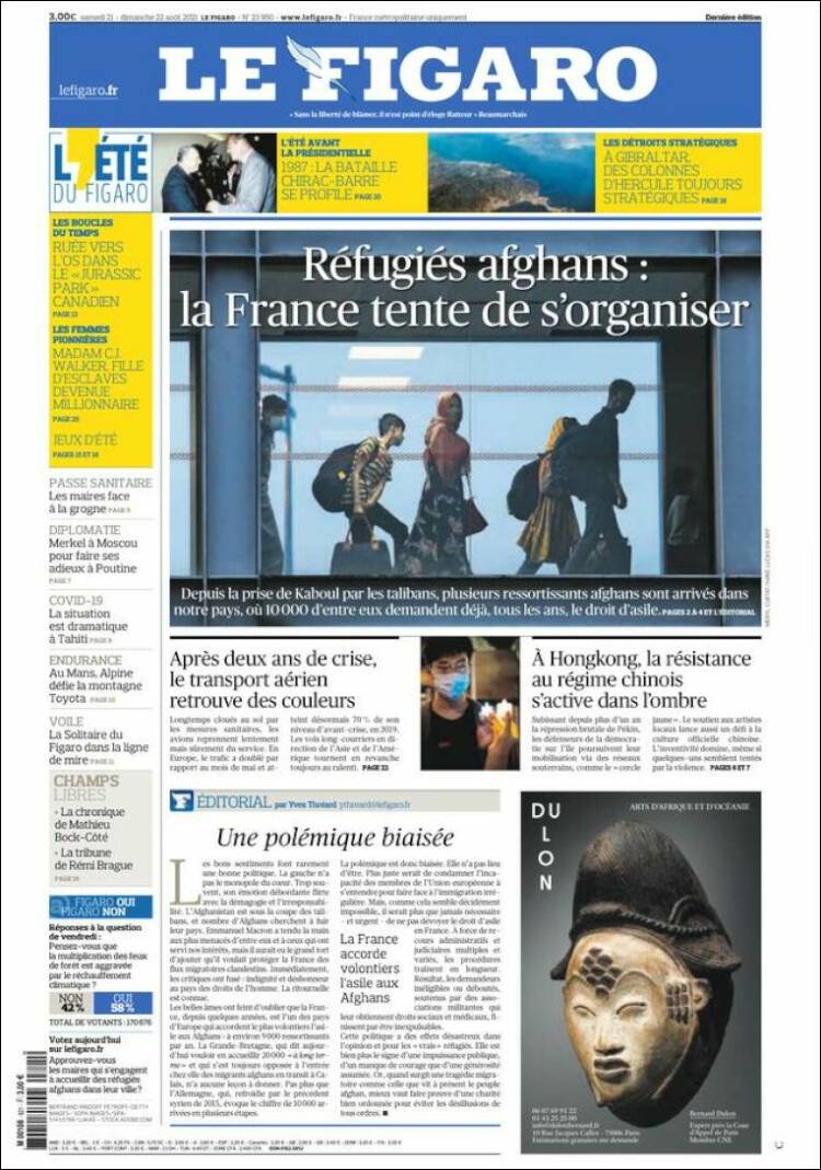 Portada de Le Figaro (Francia)